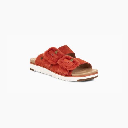 UGG Fluff Indio - Sandaler Dame - Rød (NO-C266)